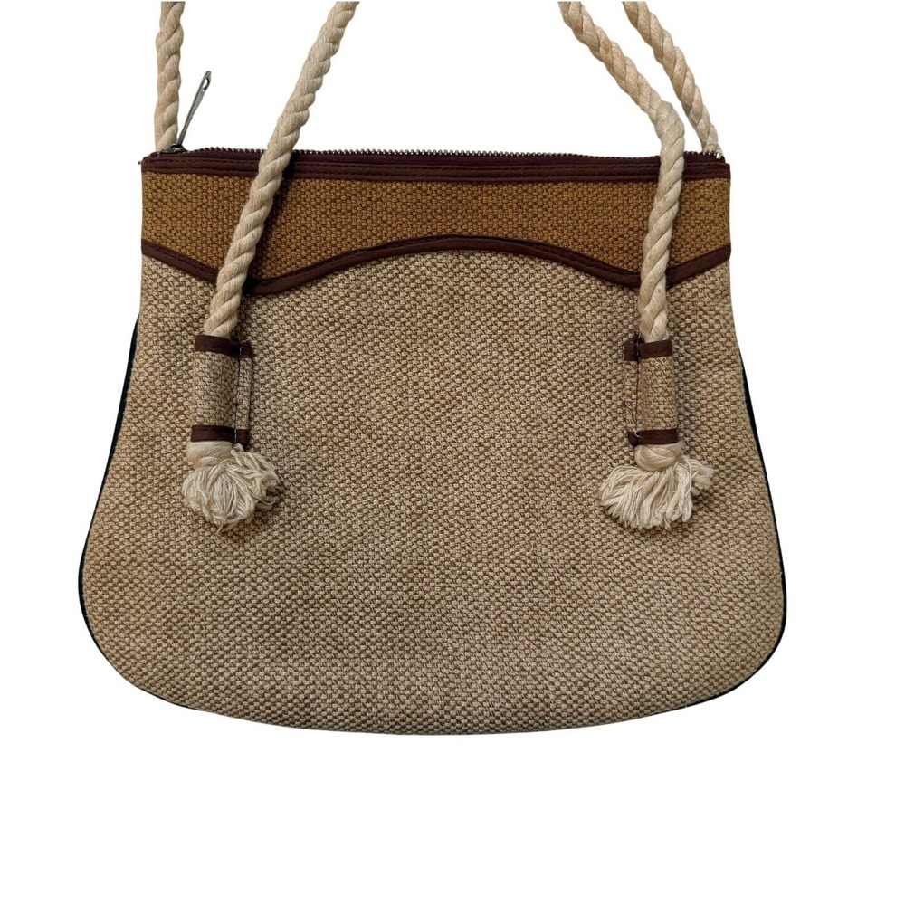 Lucky‎ Brand Tote Bag Canvas Rope Handle Women Boho Purse Coastal Straw Nautical - Picture 6 of 6